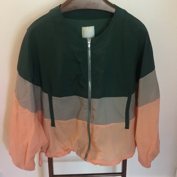 Anthropologie Elevenses Colorblock Windbreaker Jacket Size Extra Small/Small - Picture 4 of 10